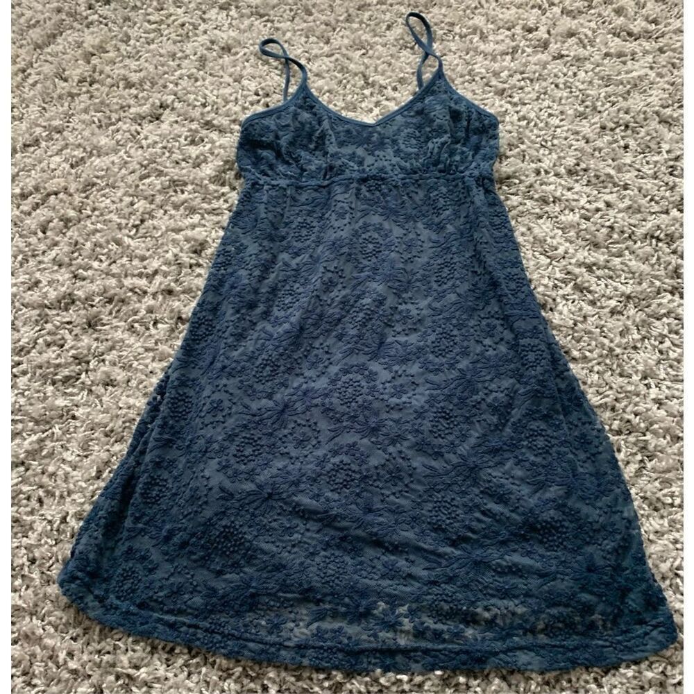 HARD TAIL FOREVER BLUE LACE LINED SUN TANK DRESS SZ M